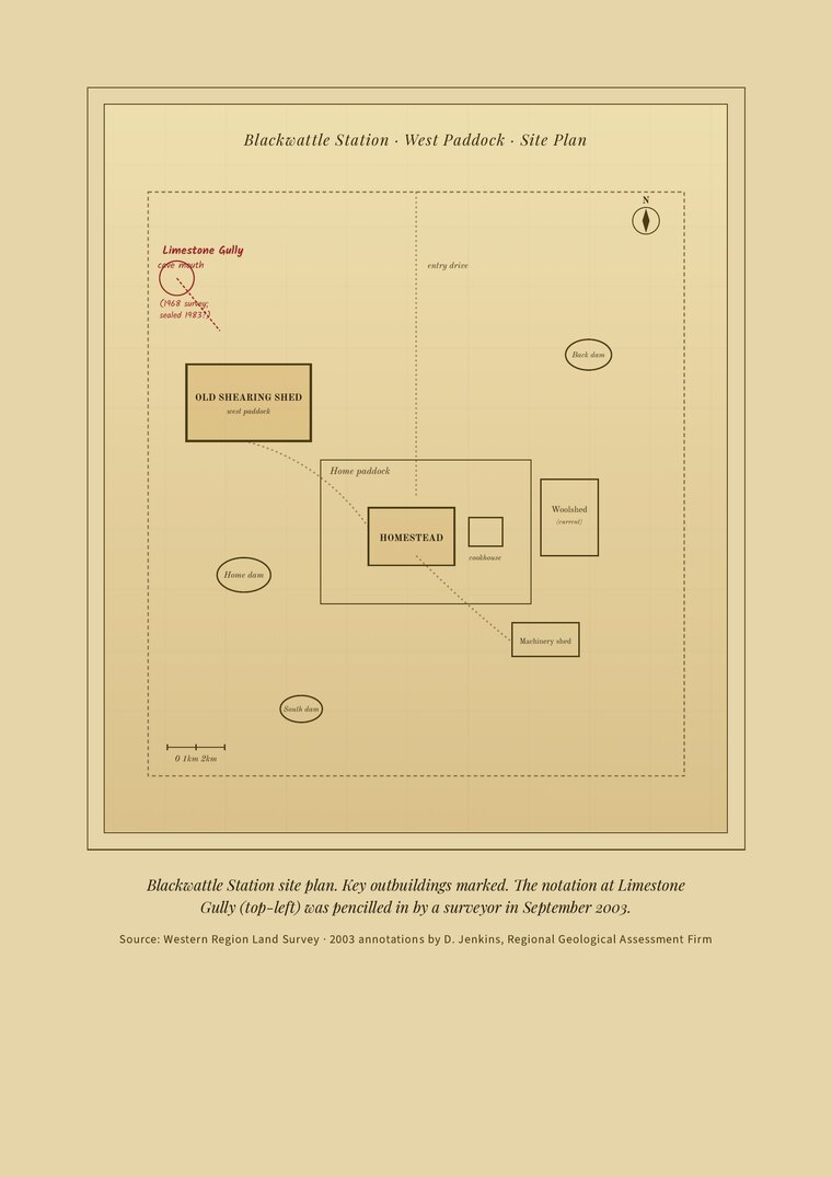 A hand-drawn map of Blackwattle Station