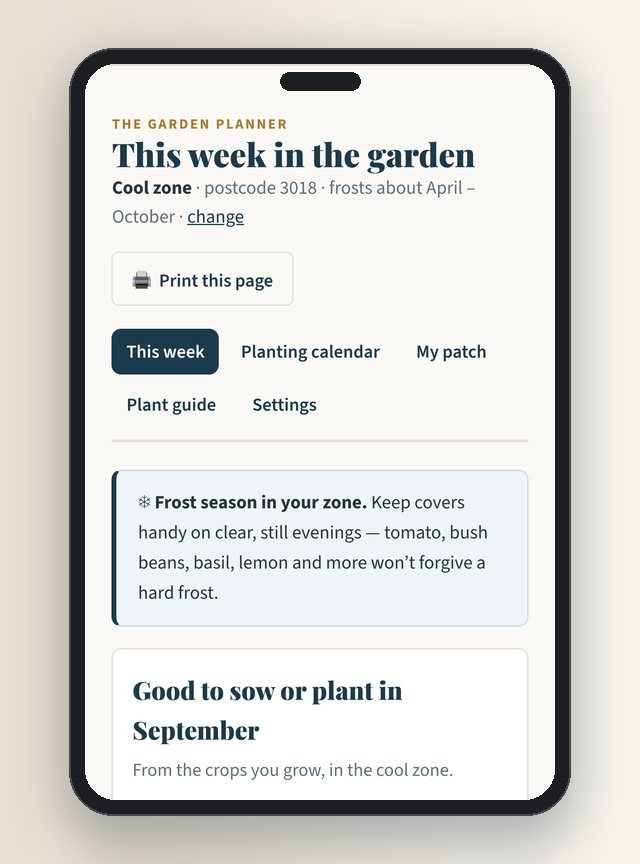 The This Week screen on a phone