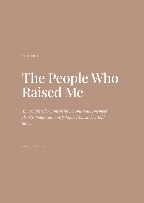 Section 3 divider — The People Who Raised Me