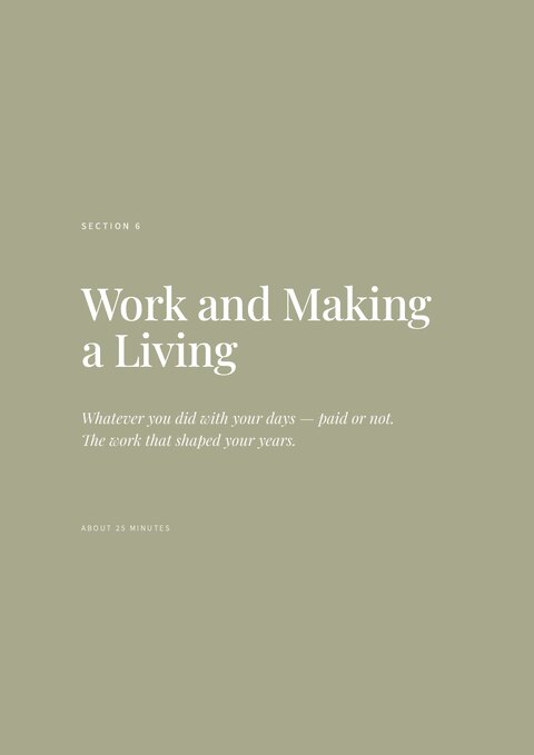 Section 6 divider — Work and Making a Living