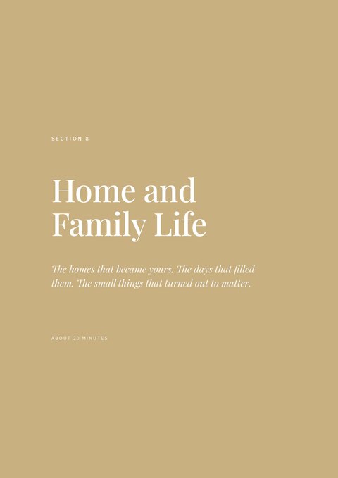 Section 8 divider — Home and Family Life