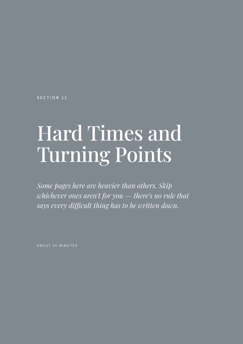 Section 11 divider — Hard Times and Turning Points