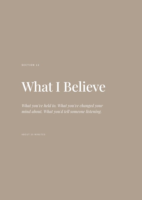 Section 12 divider — What I Believe