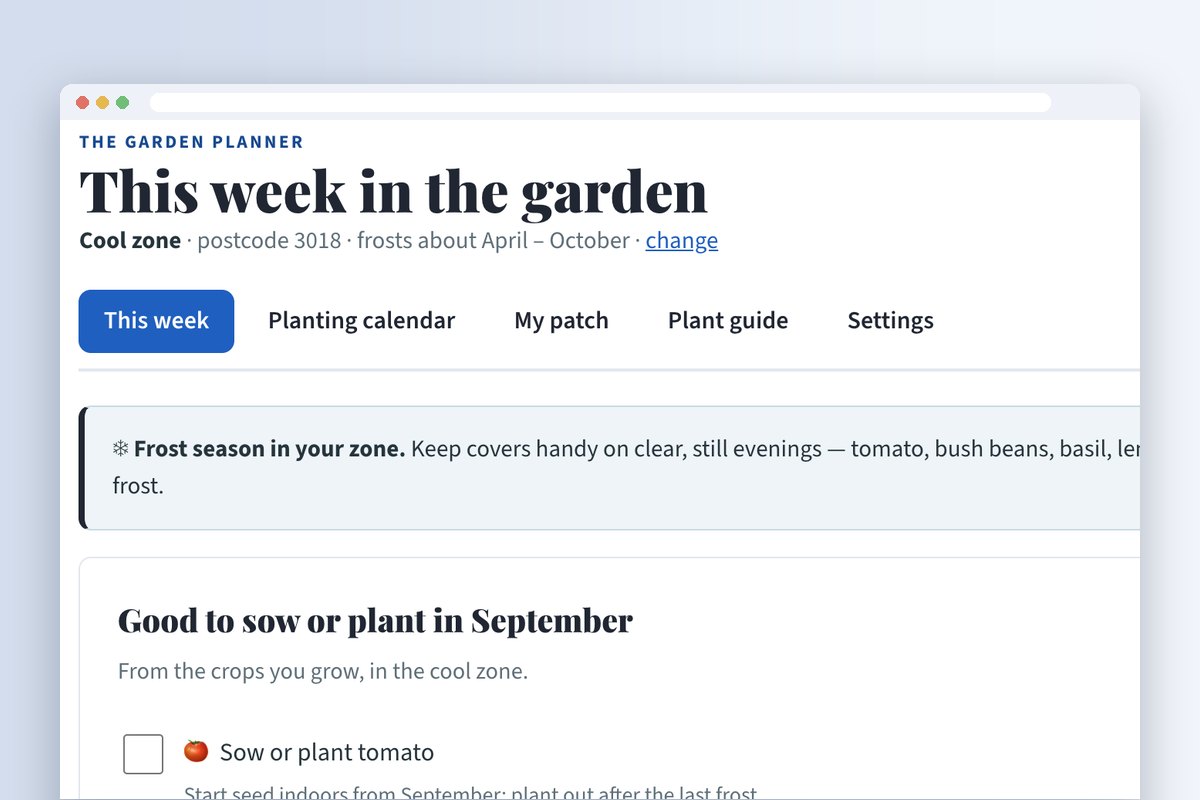 The Garden Planner: this week in the garden for postcode 3018, cool zone, with what to sow or plant in September